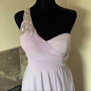 Purple lilac lavender long beaded formal dress